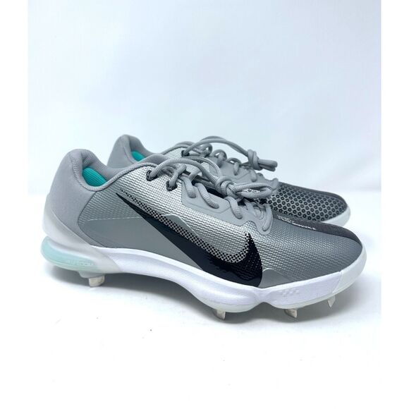 Nike men's 12 Force Zoom Trout 7 PRO Low Silver Baseball Cleats NEW DC9905 006 - Picture 2 of 9